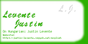 levente justin business card